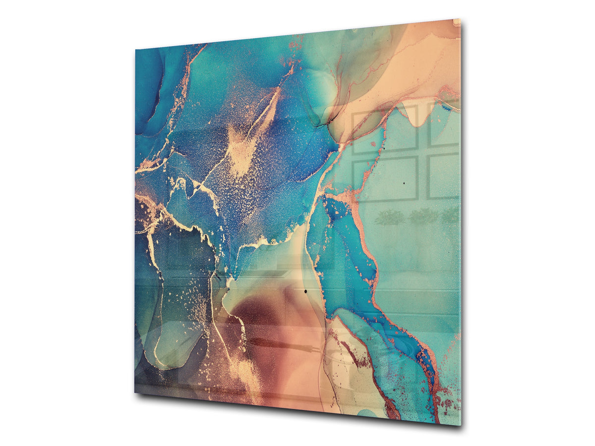 Glass kitchen backsplash – Tempered Glass splashback – Photo backsplash NBS03 Colourful abstractions Series: Modern fluid art