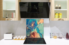 Glass kitchen backsplash – Tempered Glass splashback – Photo backsplash NBS03 Colourful abstractions Series: Modern fluid art