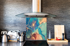 Glass kitchen backsplash – Tempered Glass splashback – Photo backsplash NBS03 Colourful abstractions Series: Modern fluid art