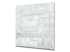 Stunning printed Glass backsplash – Tempered glass kitchen wall panel NBS07 Vintage leaves and patterns Series: Abstract leave background