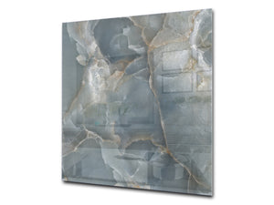 Protector contra salpicaduras de vidrio templado BS 12 Texturas blancas y grises Serie: Cuadrados de geometría 2