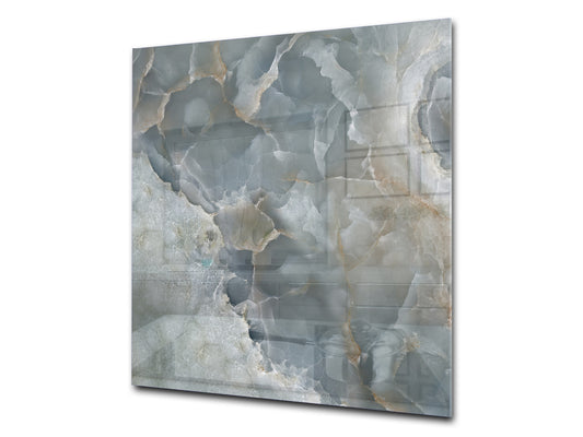 Stylish Tempered glass backsplash – Glass kitchen splashback – Glass upstand NBS01 Marbles 1 Series: Italian grunge stone