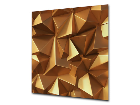 Paraschizzi vetro rinforzato – Paraspruzzi artistico stampato su vetro BS12 Trame bianche e grigi: Geometry Squares 2