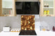 Stylish Tempered glass backsplash – Glass kitchen splashback – Glass upstand NBS08 Golden Waves Series: Golden crystals