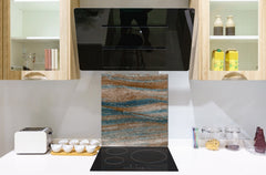 Unique Glass kitchen panel – Tempered Glass backsplash – Art design Glass Upstand NBS02  Marbles 2 Series: Colorfoul stone texture