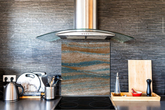 Unique Glass kitchen panel – Tempered Glass backsplash – Art design Glass Upstand NBS02  Marbles 2 Series: Colorfoul stone texture