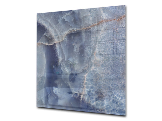 Stylish Tempered glass backsplash – Glass kitchen splashback – Glass upstand NBS01 Marbles 1 Series: Marble dotted surface