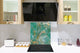 Stylish Tempered glass backsplash – Glass kitchen splashback – Glass upstand NBS01 Marbles 1 Series: Green onyx