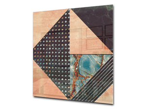 Printed tempered glass backsplash – Glass kitchen splashback NBS06 Textures and tiles 2 Series: Diverse tile pattern
