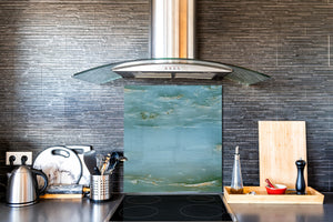 Unique Glass kitchen panel – Tempered Glass backsplash – Art design Glass Upstand NBS02  Marbles 2 Series: Water-like marble