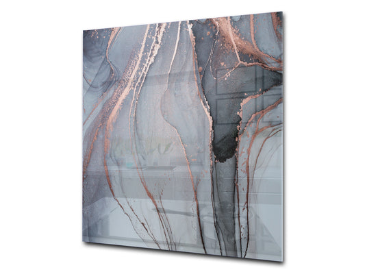 Glass kitchen backsplash – Tempered Glass splashback – Photo backsplash NBS03 Colourful abstractions Series: Abstract golden veins