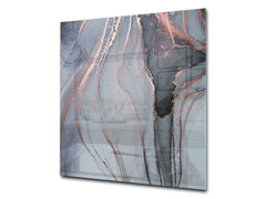 Glass kitchen backsplash – Tempered Glass splashback – Photo backsplash NBS03 Colourful abstractions Series: Abstract golden veins