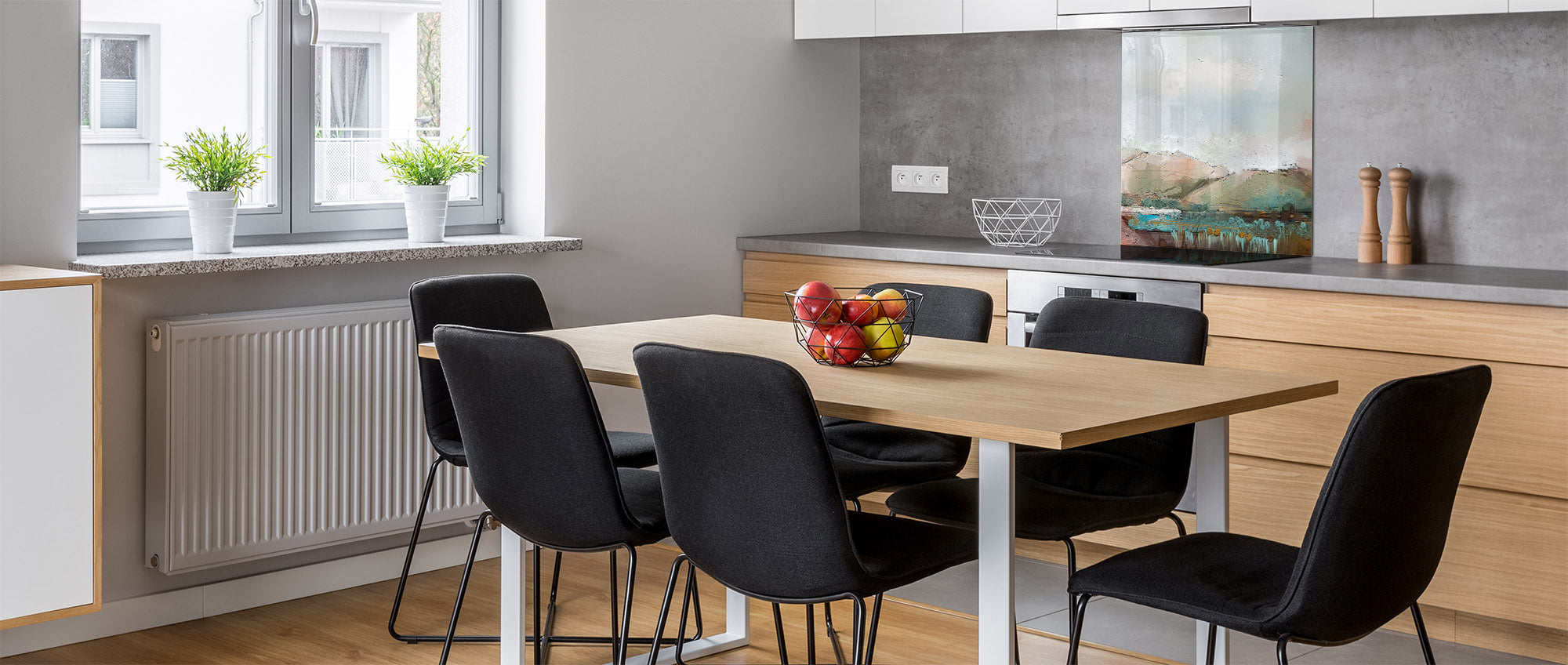 Printed Tempered glass wall art – Glass kitchen backsplash NBS12 Paintings Series: Delicate landscape