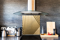 Stylish Tempered glass backsplash – Glass kitchen splashback – Glass upstand NBS08 Golden Waves Series: Golden art deco