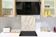 Unique Glass kitchen panel – Tempered Glass backsplash – Art design Glass Upstand NBS02 Marbles 2 Series: Beige breccia marble