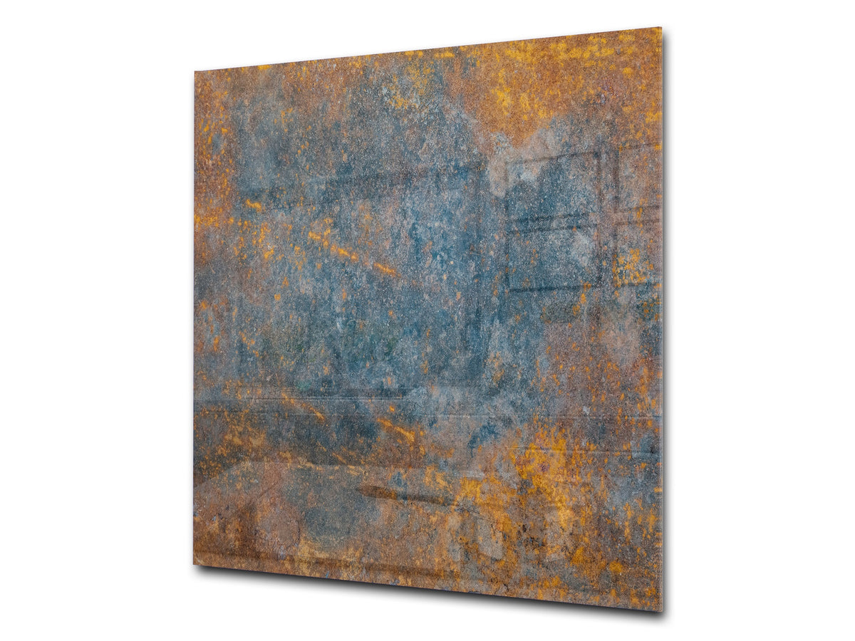 Toughened glass backsplash – Art glass design printed glass splashback NBS04 Rusted textures Series: Oxidized colorful surface