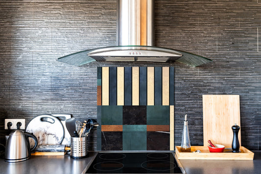 Printed tempered glass backsplash – Glass kitchen splashback NBS06 Textures and tiles 2 Series: Abstract wallpaper