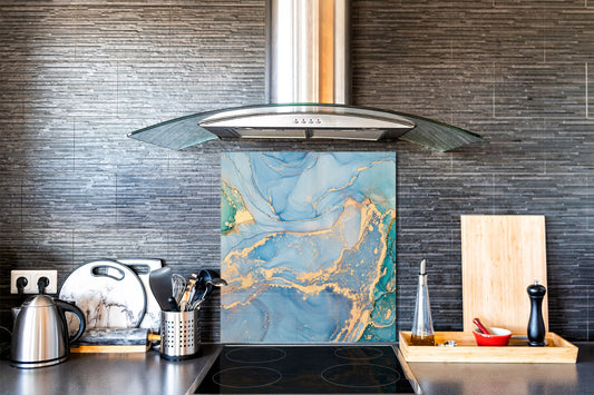 Glass kitchen backsplash – Tempered Glass splashback – Photo backsplash NBS03 Colourful abstractions Series: Current of colors