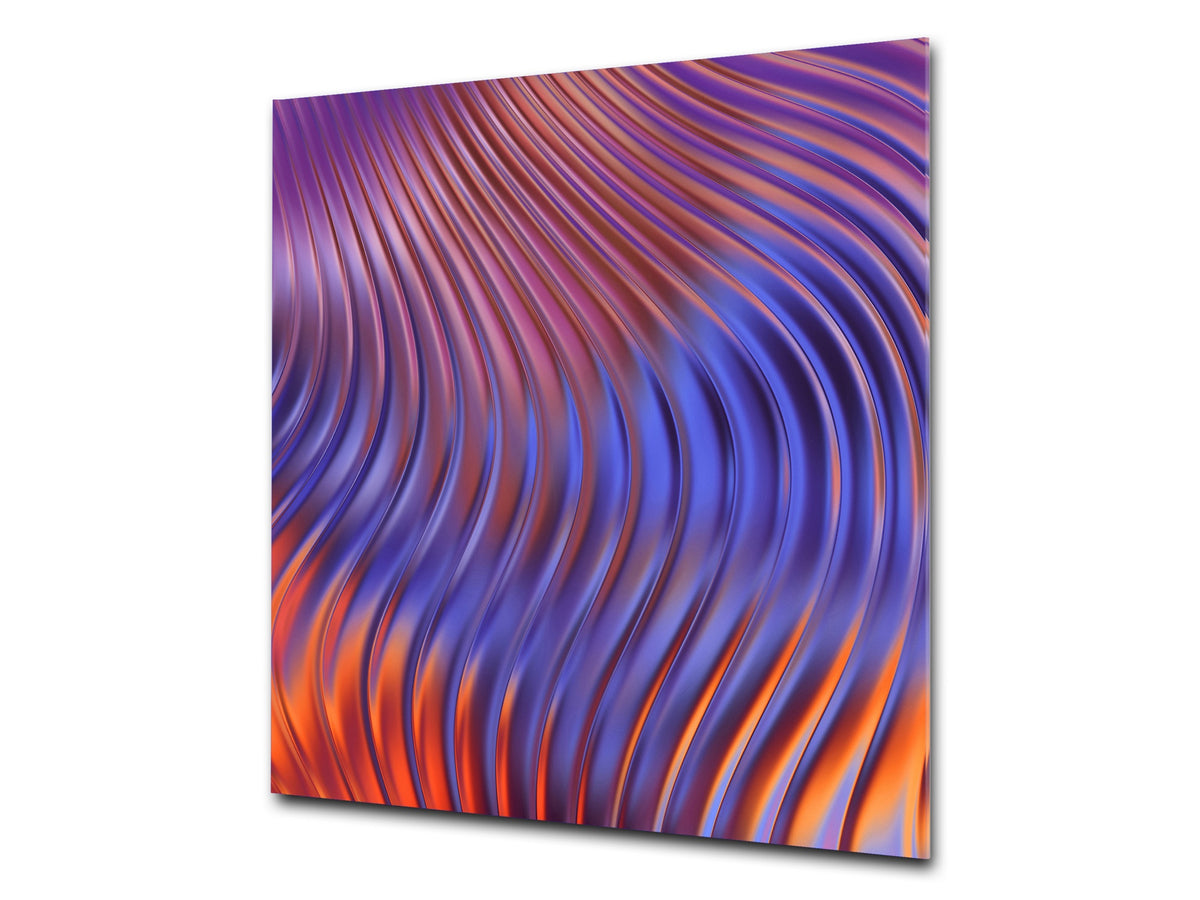 Unique Glass kitchen panel – Tempered Glass backsplash – Art design Glass Upstand NBS09 Colourful Variety Series: Colorful wavy design 1