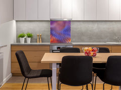 Unique Glass kitchen panel – Tempered Glass backsplash – Art design Glass Upstand NBS09 Colourful Variety Series: Colorful wavy design 1