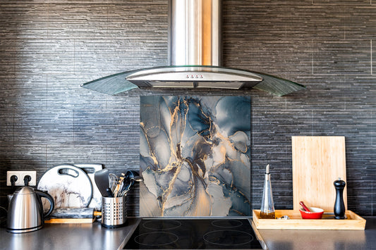 Glass kitchen backsplash – Tempered Glass splashback – Photo backsplash NBS03 Colourful abstractions Series: Fluid art painting