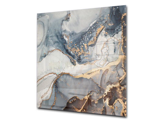 Glass kitchen backsplash – Tempered Glass splashback – Photo backsplash NBS03 Colourful abstractions Series: Artistic mixture of paints