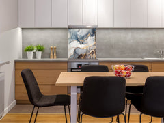 Glass kitchen backsplash – Tempered Glass splashback – Photo backsplash NBS03 Colourful abstractions Series: Artistic mixture of paints