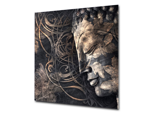 Printed tempered glass backsplash – Glass kitchen splashback NBS13 Abstract Graphics Series: Buddha digital art