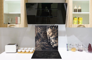 Printed tempered glass backsplash – Glass kitchen splashback NBS13 Abstract Graphics Series: Buddha digital art