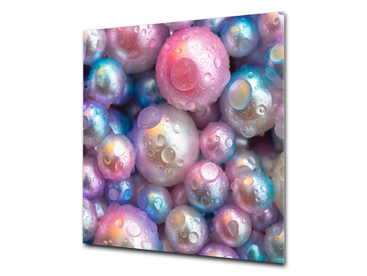 Unique Glass kitchen panel – Tempered Glass backsplash – Art design Glass Upstand NBS09 Colourful Variety Series: Shiny pearls 1