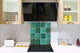 Special order for Juanma: Printed Tempered glass wall art – Glass kitchen backsplash NBS05 Textures and tiles 1 Series: Green vintage ceramic tiles 3
