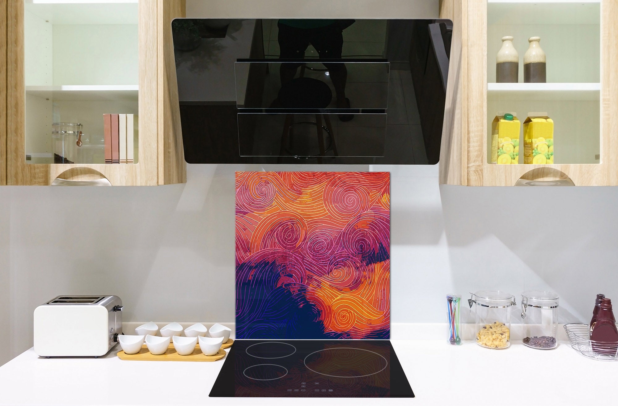 Printed Tempered glass wall art – Glass kitchen backsplash NBS12 Paintings Series: Impressionist sky 1