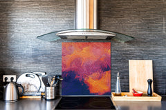 Printed Tempered glass wall art – Glass kitchen backsplash NBS12 Paintings Series: Impressionist sky 1