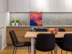 Printed Tempered glass wall art – Glass kitchen backsplash NBS12 Paintings Series: Impressionist sky 1