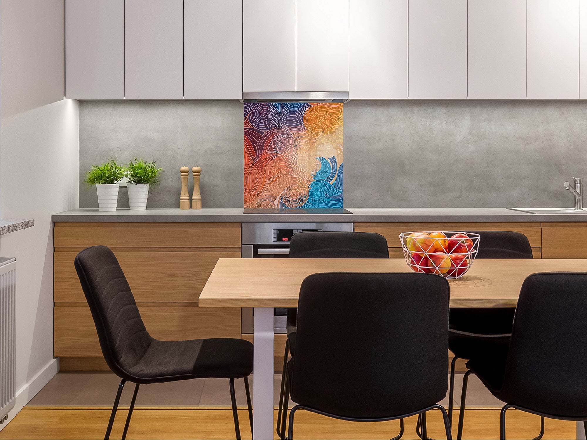 Printed Tempered glass wall art – Glass kitchen backsplash NBS12 Paintings Series: Impressionist sky 2
