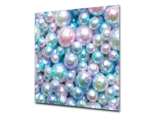 Unique Glass kitchen panel – Tempered Glass backsplash – Art design Glass Upstand NBS09 Colourful Variety Series: Shiny pearls 2
