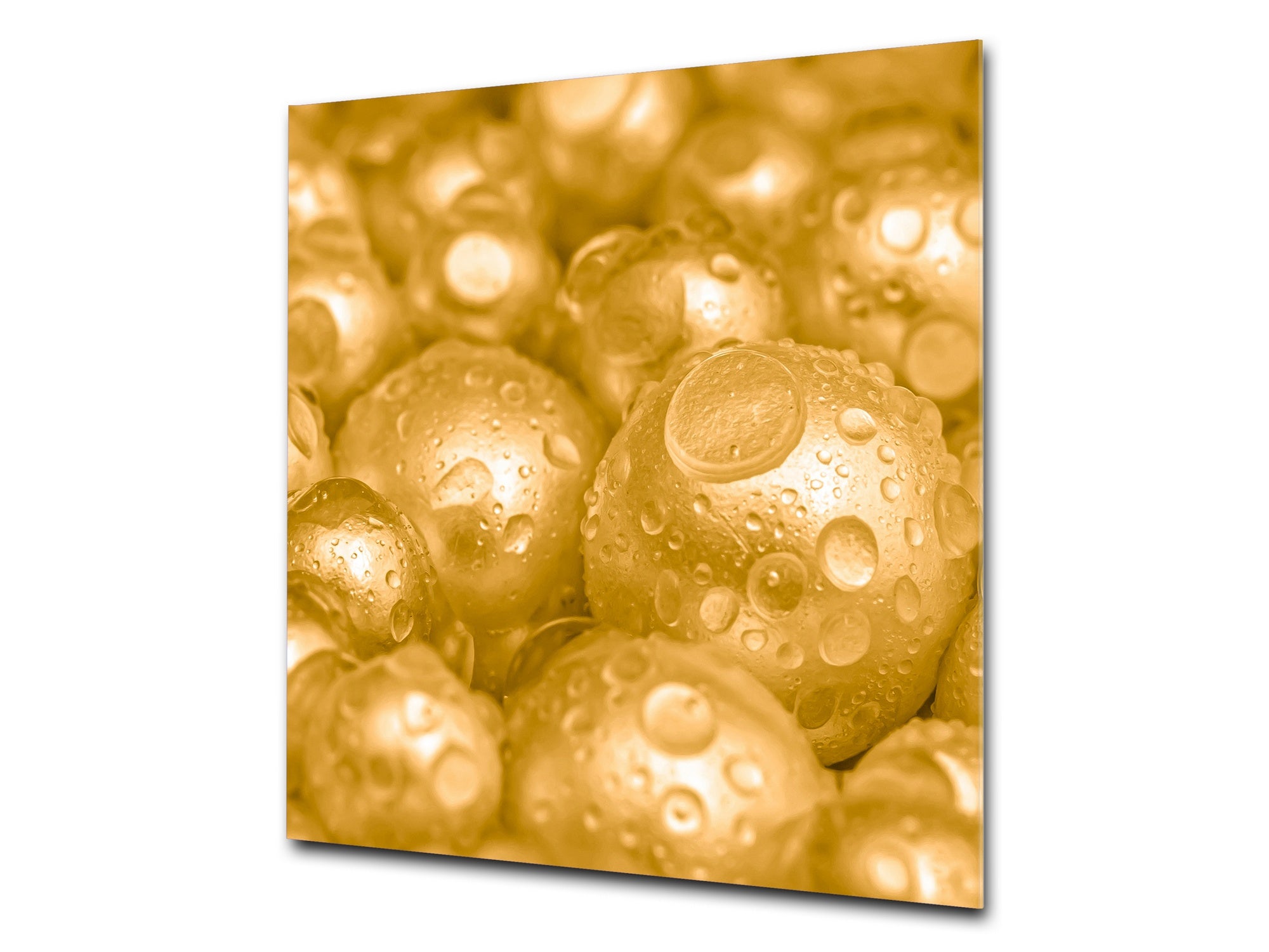 Unique Glass kitchen panel – Tempered Glass backsplash – Art design Glass Upstand NBS09 Colourful Variety Series: Golden pearls