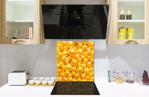 Unique Glass kitchen panel – Tempered Glass backsplash – Art design Glass Upstand NBS09 Colourful Variety Series: Shiny yellow surface
