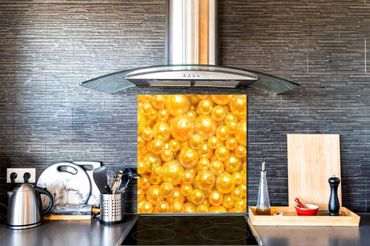 Unique Glass kitchen panel – Tempered Glass backsplash – Art design Glass Upstand NBS09 Colourful Variety Series: Shiny yellow surface