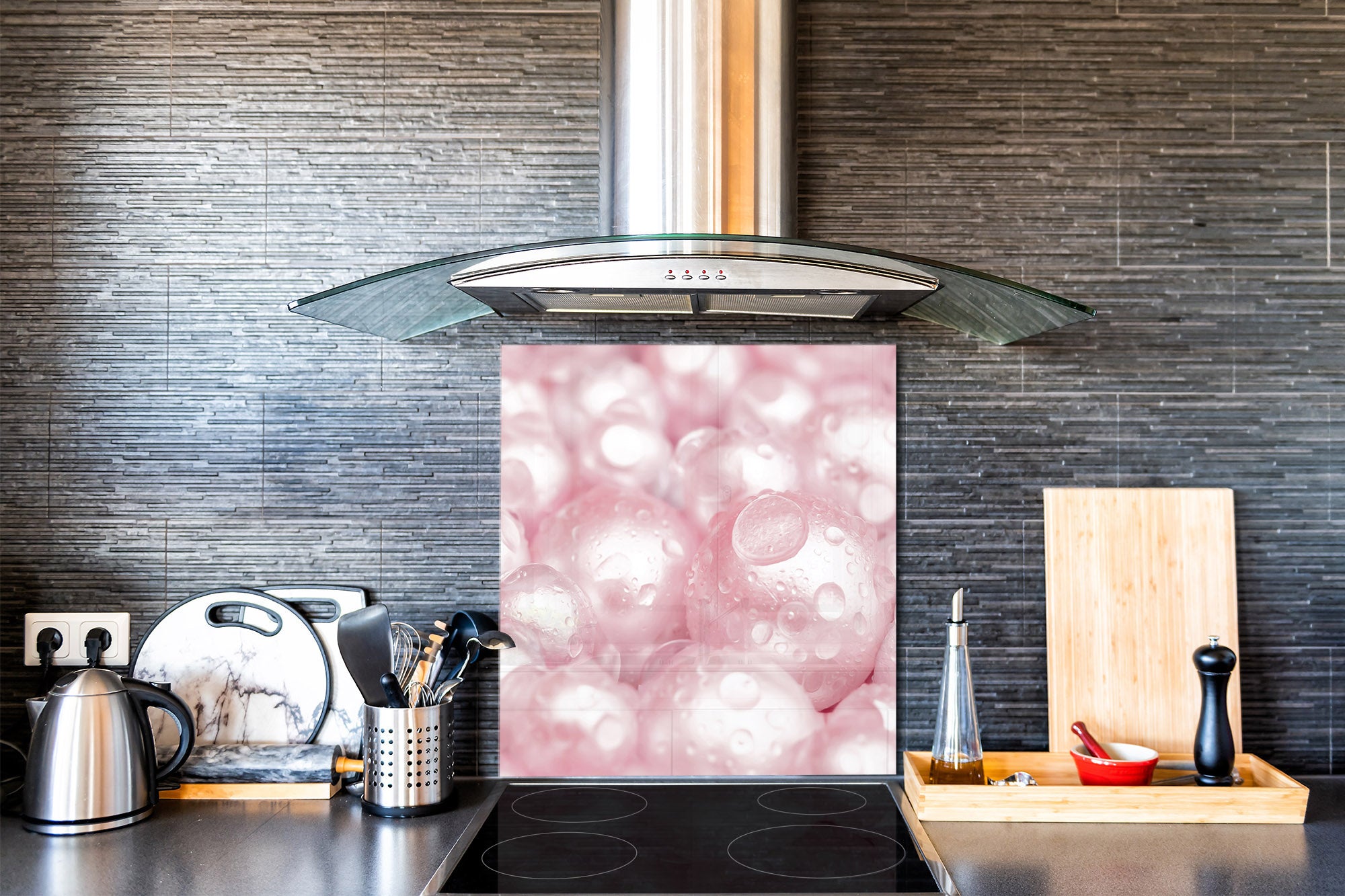 Unique Glass kitchen panel – Tempered Glass backsplash – Art design Glass Upstand NBS09 Colourful Variety Series: Gems close-up