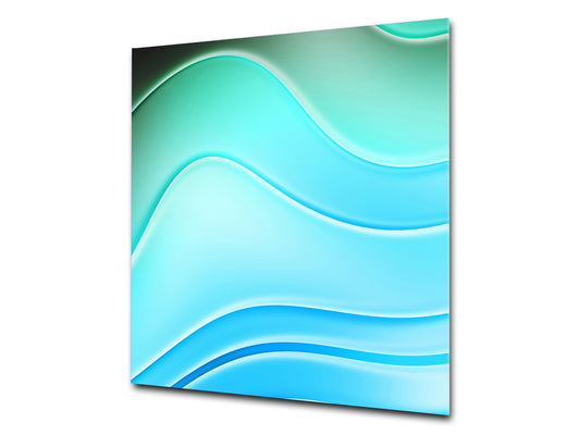 Unique Glass kitchen panel – Tempered Glass backsplash – Art design Glass Upstand NBS09 Colourful Variety Series: Colourful wavy pattern