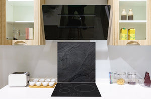 Printed tempered glass backsplash – Glass kitchen splashback NBS06 Textures and tiles 2 Series: Dark granite