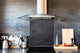 Printed tempered glass backsplash – Glass kitchen splashback NBS06 Textures and tiles 2 Series: Dark granite