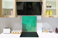 Toughened glass backsplash – Art glass design printed glass splashback NBS04 Rusted textures Series: Oxidized copper ornament