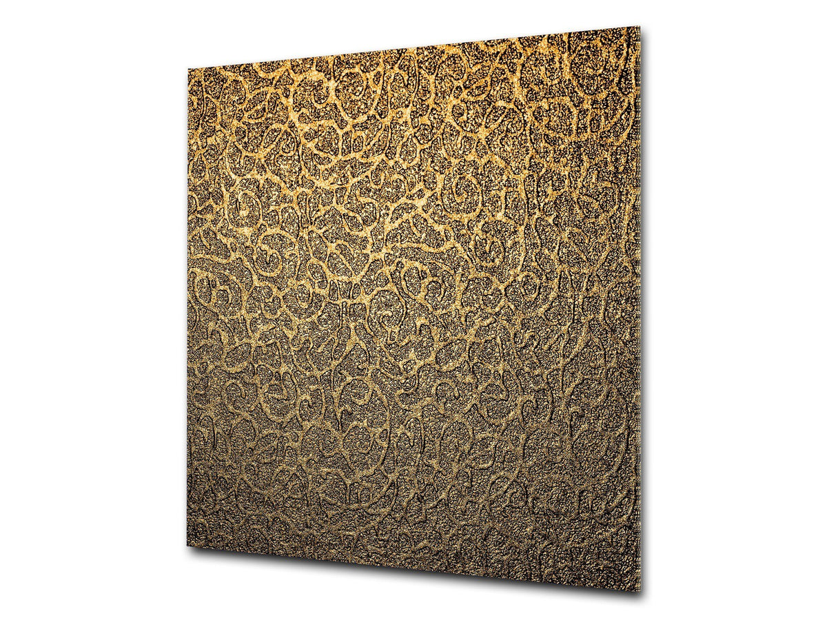 Glass kitchen backsplash – Tempered Glass splashback – Photo backsplash NBS10 Decorative Surfaces Series: Luxury golden pattern