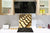 Stylish Tempered glass backsplash – Glass kitchen splashback – Glass upstand NBS08 Golden Waves Series: Abstract waves