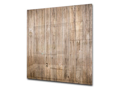 Printed tempered glass backsplash – Glass kitchen splashback NBS06 Textures and tiles 2 Series: Vintage wood panel