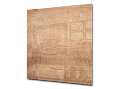 Printed tempered glass backsplash – Glass kitchen splashback NBS06 Textures and tiles 2 Series: Light wood panel