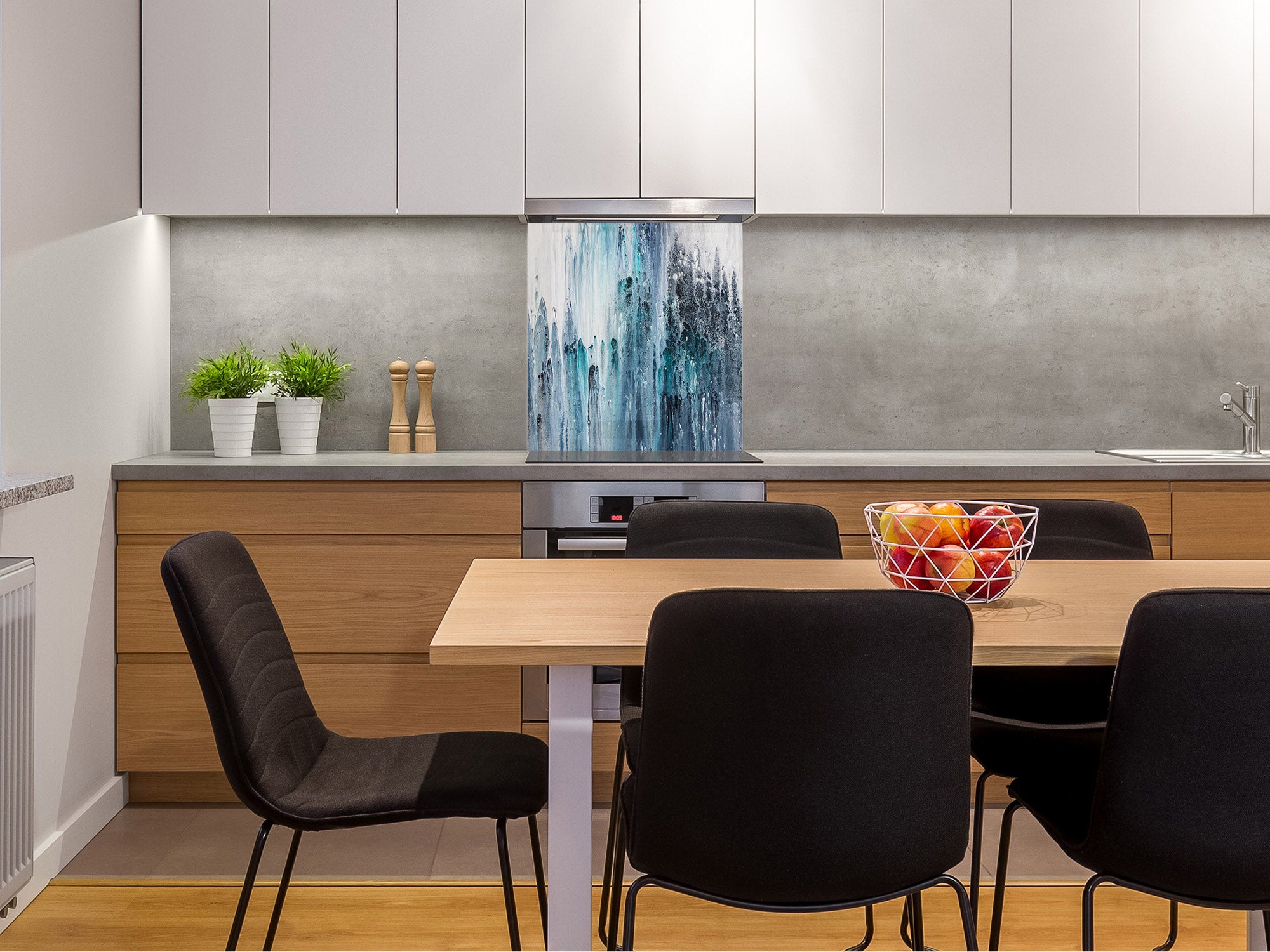 Printed Tempered glass wall art – Glass kitchen backsplash NBS12 Paintings Series: Canvas abstract art