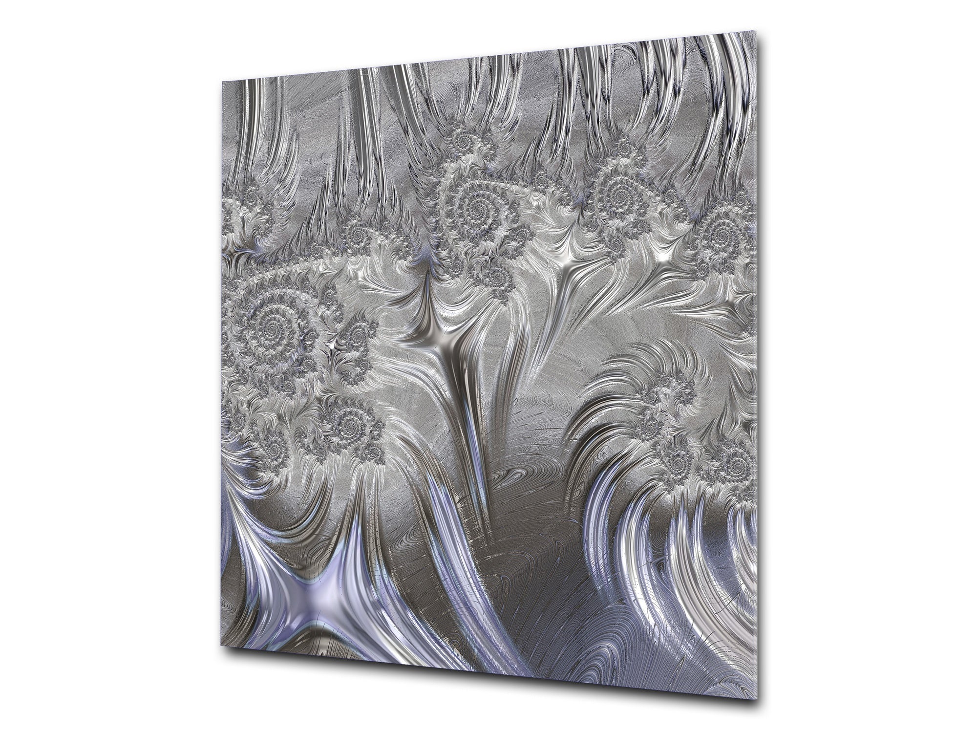 Glass kitchen backsplash – Tempered Glass splashback – Photo backsplash NBS10 Decorative Surfaces Series: Silver waves